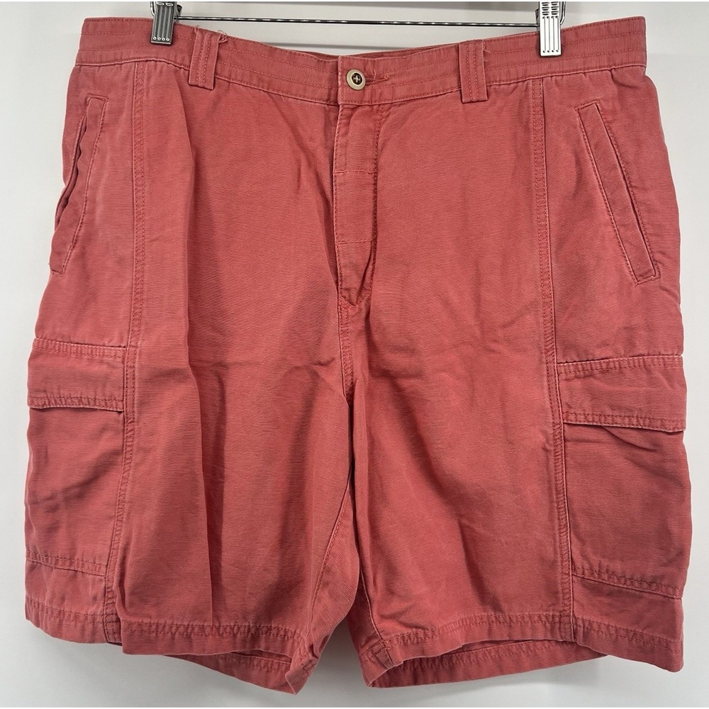 Tommy Bahama Relax Cargo Shorts Red Tagged 36 Meas 38 9" Inseam Tencell Cotton